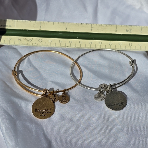 Alex & Ani Silver & Gold Tone AUNT & GODMOTHER Bracelet Mother's Day Adjustable - Picture 5 of 5